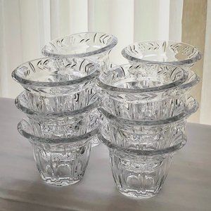 (12) CHIPPED Glass Votive Candle Holder Dishes